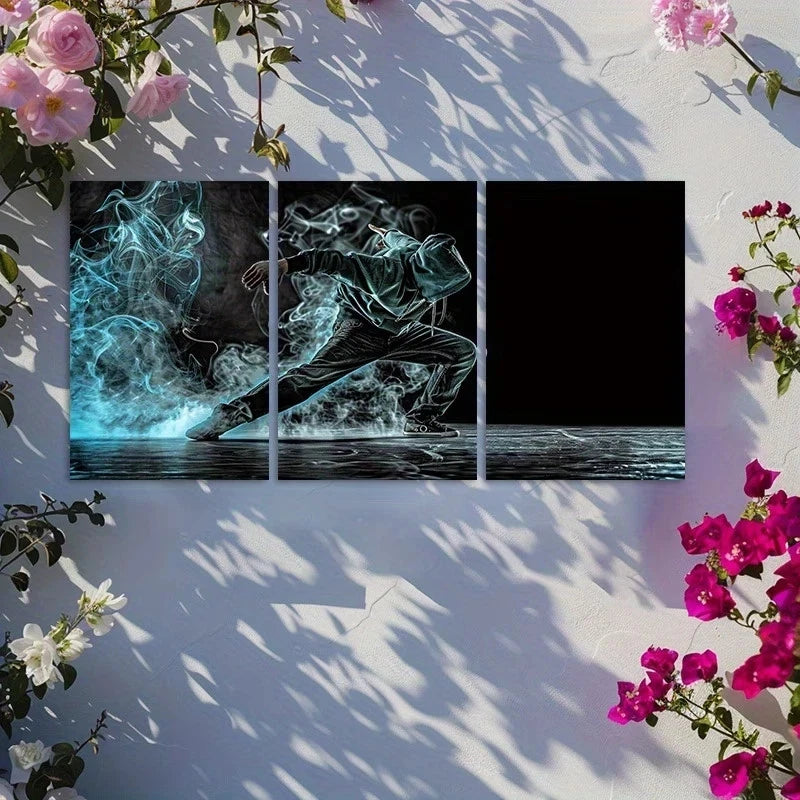 3pcs Abstract Hip Hop Dance Metal Print Ready to Hang Art