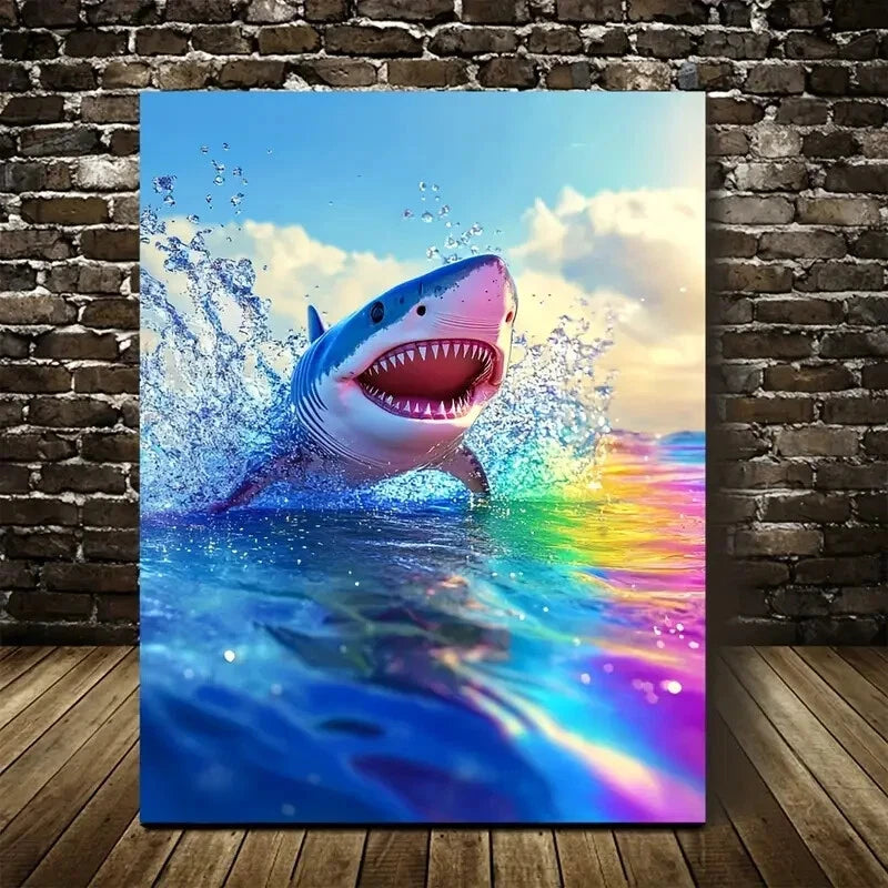 Sunny Savannah with Rainbow Reflections 40x60cm Metal Print Ready to Hang