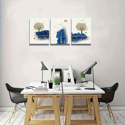 3pcs Modern Farmhouse Style Natural Scenery Metal Print Ready to Hang Art