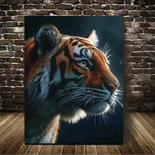 Beautiful Charming Tiger Suitable Painting 40x60cm Metal Print Ready to Hang