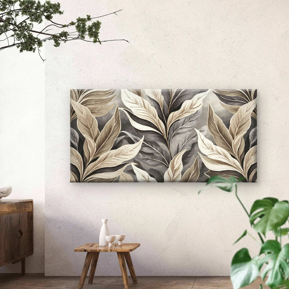 Leaf Modern Abstract Wall Art Canvas Office Home Room Framed 120x60cm