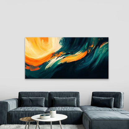 Vibrant Red, Yellow & Blue Art Wall Art Canvas Office Home Room Framed 120x60cm