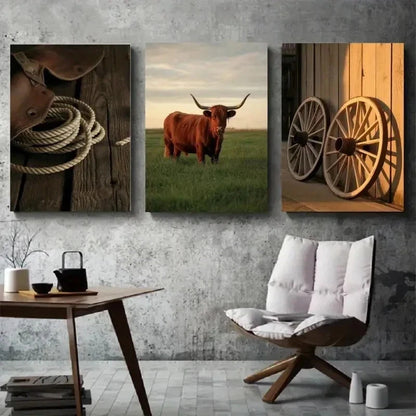 3pcs Rustic Farmhouse Canvas    Wall Art Set Canvas Framed 60x90cm - High Quality Print 100% Australian Made Wall Canvas Ready to Hang