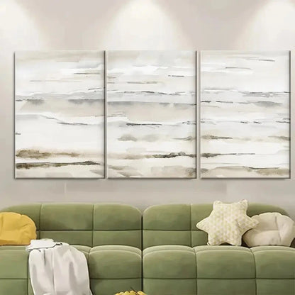 3pcs Watercolor Abstract Beige Watercolor Metal Print Ready to Hang Art