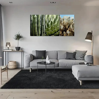 3pcs Desert Oasis Nature Green and Blue Metal Print Ready to Hang Art