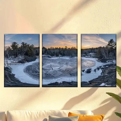 3pcs Cracked Ice Wall Art Canvas Unframed – High Quality Print 100% Australian Made Wall Canvas