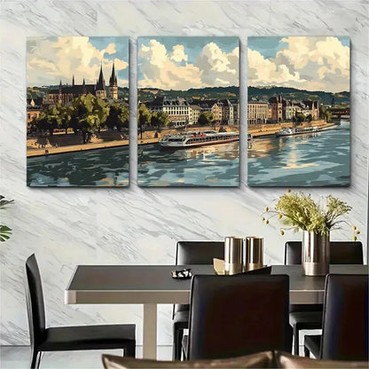 3pcs Koblenz Germany Cityscape Metal Print Ready to Hang Art