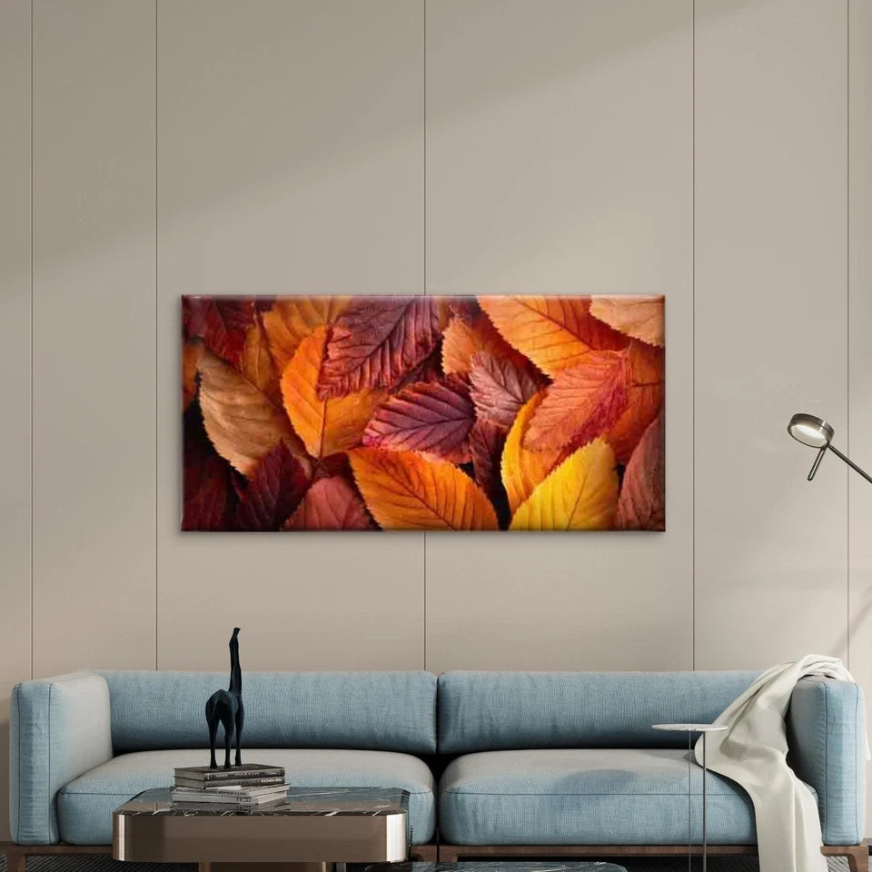Featuring Autumn Leaves Wall Art Canvas Office Home Room Framed 120x60cm