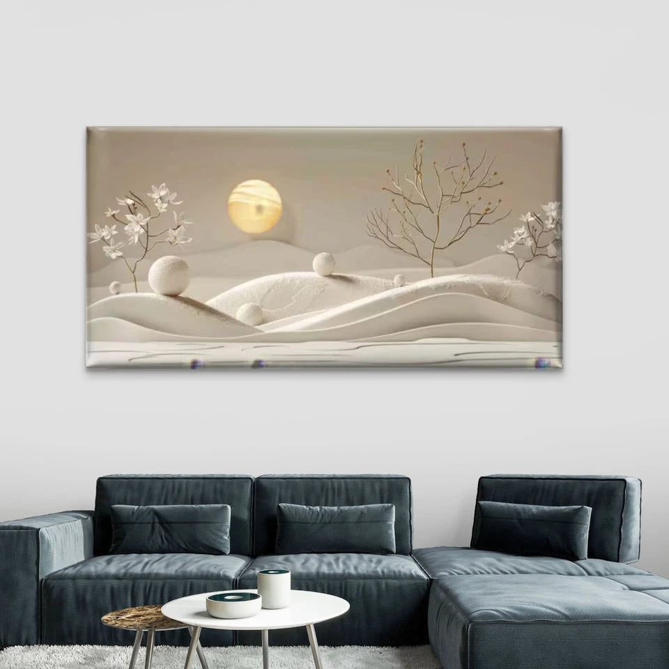 Whispers of the Golden Moon Wall Art Canvas Office Home Room Framed 120x60cm