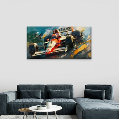 Race Car Abstract Perfect Wall Art Canvas Office Home Room Framed 120x60cm