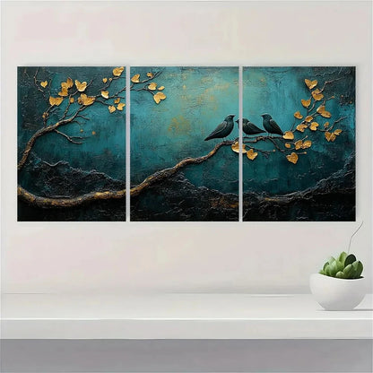 3pcs Rustic Love Themed Teal Blue and Black Wall Art Set Canvas Framed 40x60cm - High Quality Print 100% Australian Made Wall Canvas Ready to Hang