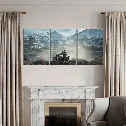 3pcs Days Gone Game Snow Mountain Landscape Wall Art Set Canvas Framed 40x60cm - High Quality Print 100% Australian Made Wall Canvas Ready to Hang