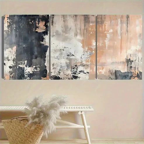 3pcs Abstract Ink Wash Wall Art Canvas Unframed - High Quality Print 100% Australian Made Wall Canvas