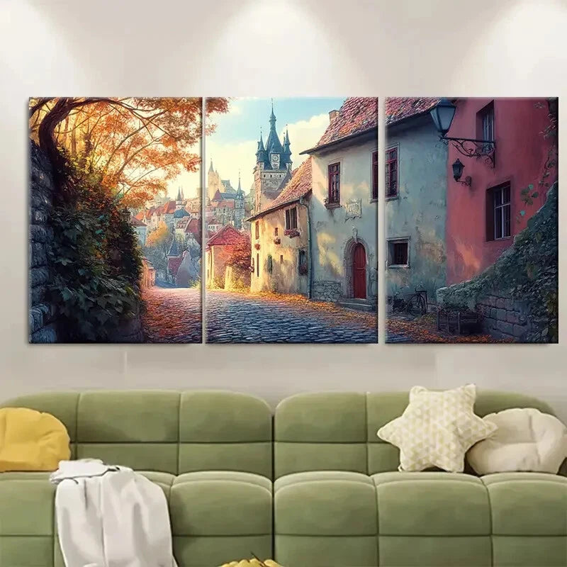 3pcs Sighisoara Romania Cityscape Metal Print Ready to Hang Art