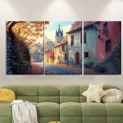 3pcs Sighisoara Romania Cityscape Metal Print Ready to Hang Art