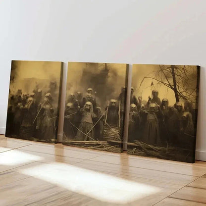 3pcs Haunting Ghostly Gathering Painting Wall Art Set Canvas Framed 40x60cm - High Quality Print 100% Australian Made Wall Canvas Ready to Hang