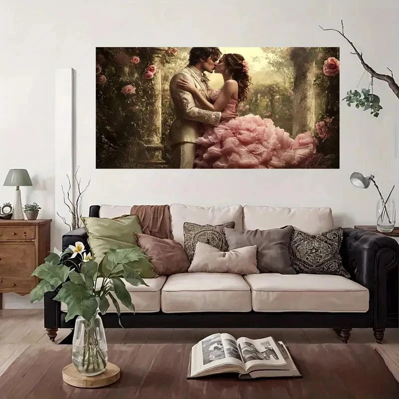 Romantic Wedding Kiss Wall Art Canvas Office Home Room Framed 120x60cm