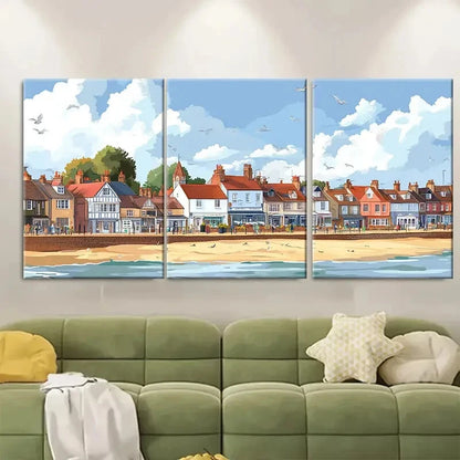 3pcs Southwold England Coastal Town Metal Print Ready to Hang Art