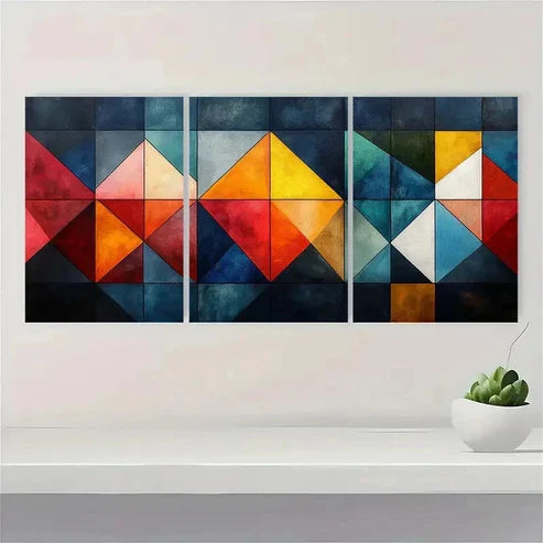 3pcs Geometric Pattern Abstract CF Wall Art Set Canvas Unframed - High Quality Print 100% Australian Made Wall Canvas