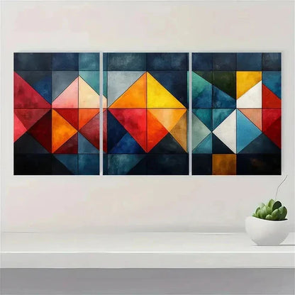 3pcs Geometric Pattern Abstract CF Wall Art Set Canvas Unframed - High Quality Print 100% Australian Made Wall Canvas