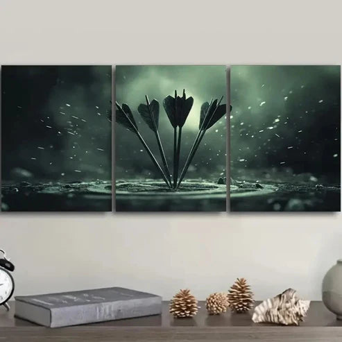 3pcs Darts with Arrows Design Wall Art Set Canvas Unframed - High Quality Print 100% Australian Made Wall Canvas