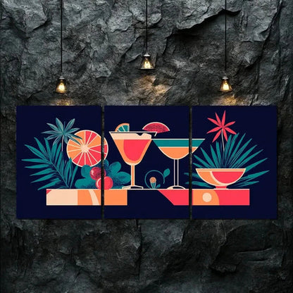 3pcs Colorful Triptych Bottle Nice Perfect Wall Art Canvas Unframed - High Quality Print 100% Australian Made Wall Canvas