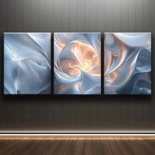 3pcs Abstract Light and White Charm Perfect Wall Art Set Canvas Unframed - High Quality Print 100% Australian Made Wall Canvas