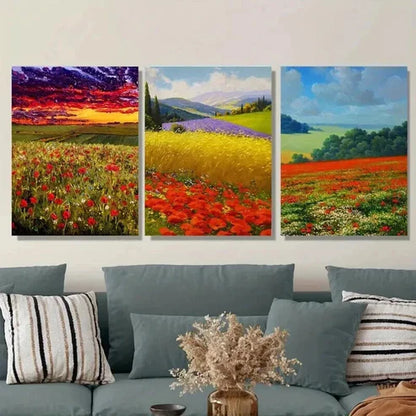 3pcs Beautiful Scenery Painting Vibrant Wall Art Set Canvas Unframed - High Quality Print 100% Australian Made Wall Canvas