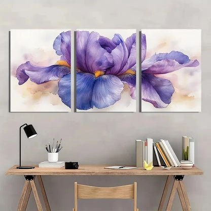 3pcs Floral Watercolor Flower Neutral Perfect Wall Art Set Canvas Framed 40x60cm - High Quality Print 100% Australian Made Wall Canvas Ready to Hang