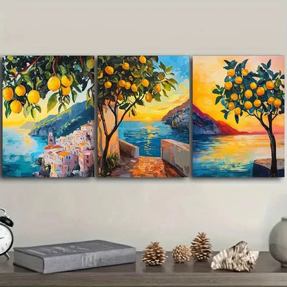 3pcs lemon tree Wall Art Set Canvas Unframed - High Quality Print 100% Australian Made Wall Canvas