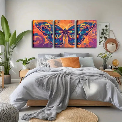 3pcs Abstract Butterfly Wing Design Perfect Wall Art Set Canvas Framed 40x60cm - High Quality Print 100% Australian Made Wall Canvas Ready to Hang