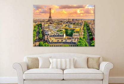 Arch Of Triumph Aerial View  Wall Art Decor 100% Australian Made