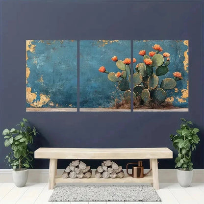 3pcs Desert Print Southwestern Decor Cactus Wall Art Set Canvas Framed 40x60cm - High Quality Print 100% Australian Made Wall Canvas Ready to Hang