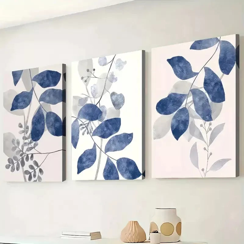 3pcs Modern Style Abstract Natural Plant Leaf Wall Art Set Canvas Framed 50x70cm - High Quality Print 100% Australian Made Wall Canvas Ready to Hang - Bella Home Decor