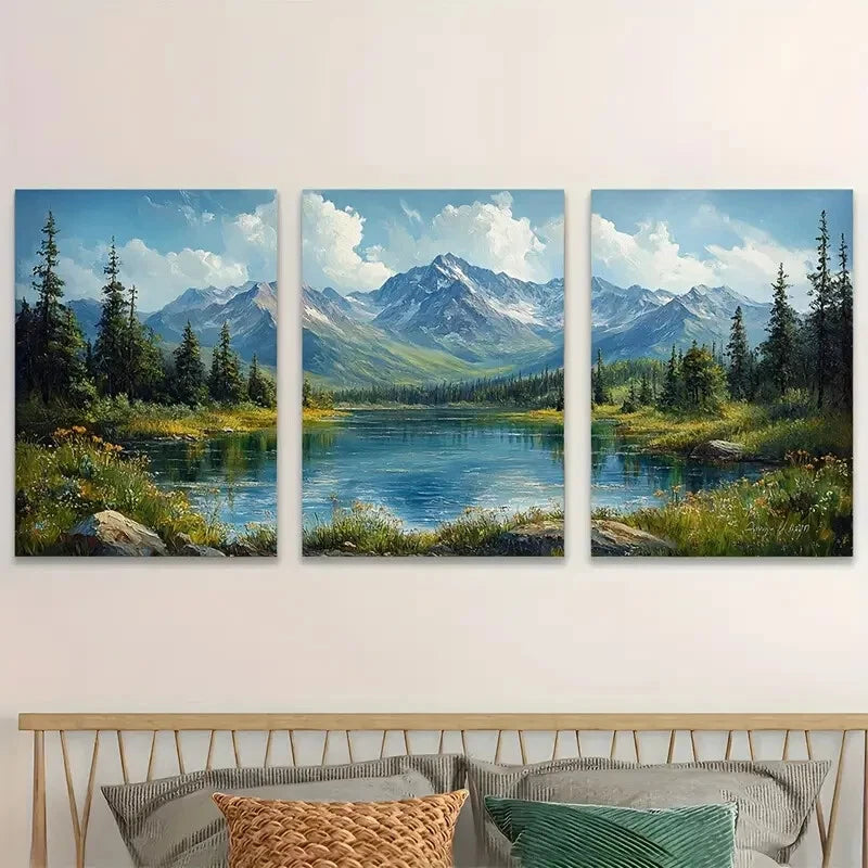 3pcs Mount Elbert Colorado Evergreen Perfect Wall Art Set Canvas Framed 40x60cm - High Quality Print 100% Australian Made Wall Canvas Ready to Hang