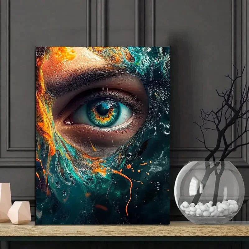 Eye Digital Style Colorful Fantasy Illustration 40x60cm Metal Print Ready to Hang