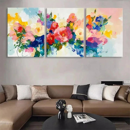 3pcs Abstract Floral Blooming Artistic Perfect Wall Art Set Canvas Framed 40x60cm - High Quality Print 100% Australian Made Wall Canvas Ready to Hang