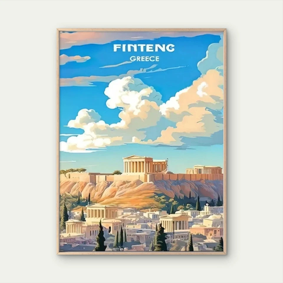 Greece Acropolis of Athens Travel Poster Print Wall Art