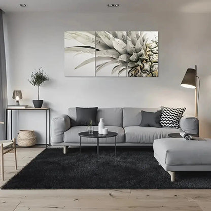 3pcs Painting Modern Abstract Pineapple Metal Print Ready to Hang Art