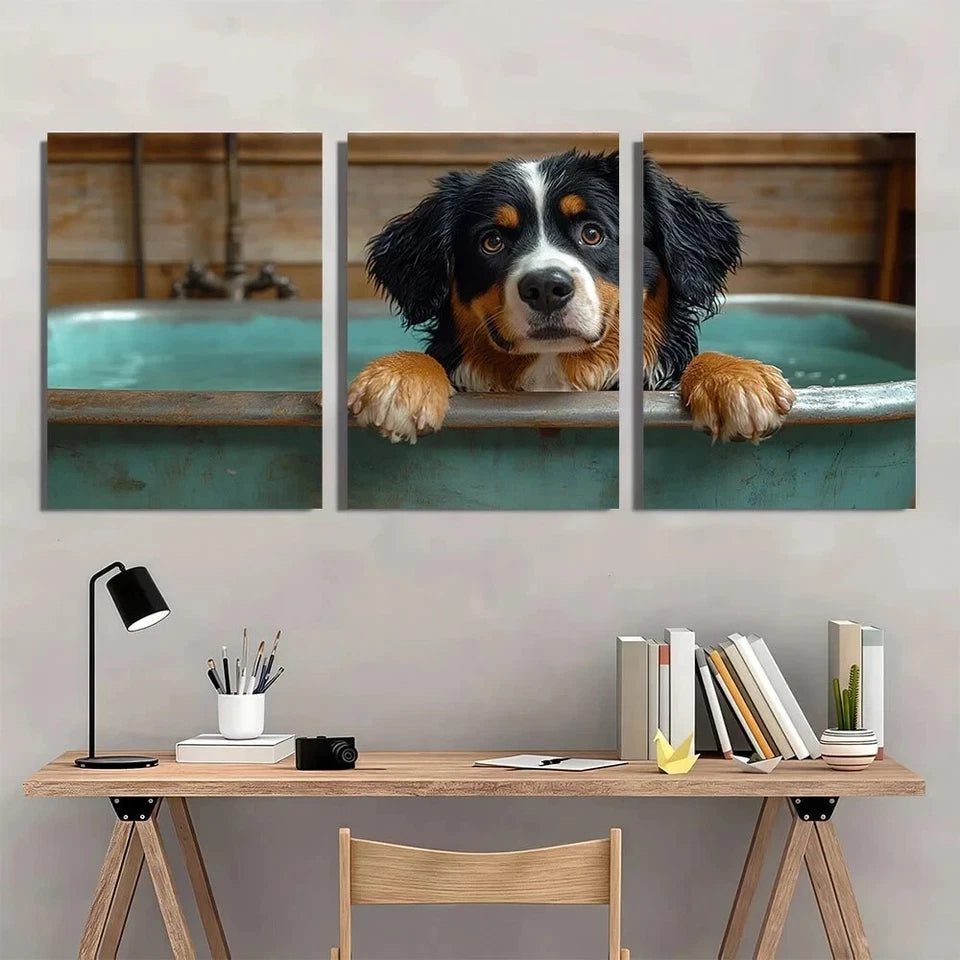 3pcs Bernese Mountain Dog Animal Metal Print Ready to Hang Art