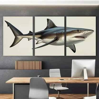 3pcs Shark Canvas Versatile MultiScene Artwork Wall Art Canvas Unframed - High Quality Print 100% Australian Made Wall Canvas