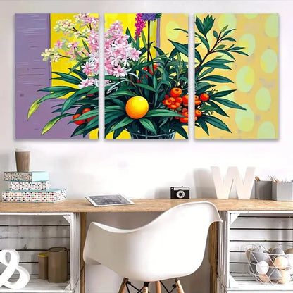 3pcs Stunning Floral Designs Wall Art Set Canvas Framed 40x60cm - High Quality Print 100% Australian Made Wall Canvas Ready to Hang