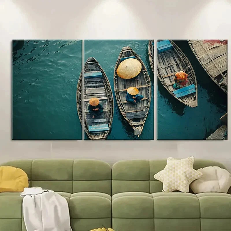 3pcs Vietnam Adventure Destination Metal Print Ready to Hang Art