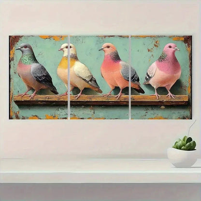 3pcs Pigeon Canvas Art S Wall Art Set Canvas Framed 40x60cm - High Quality Print 100% Australian Made Wall Canvas Ready to Hang