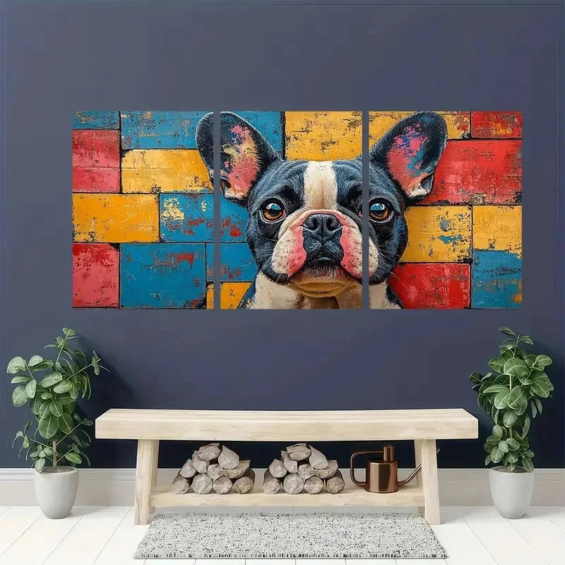 3pcs Colorful Pattern Abstract Modern Wall Art Set Canvas Framed 50x70cm - High Quality Print 100% Australian Made Wall Canvas Ready to Hang