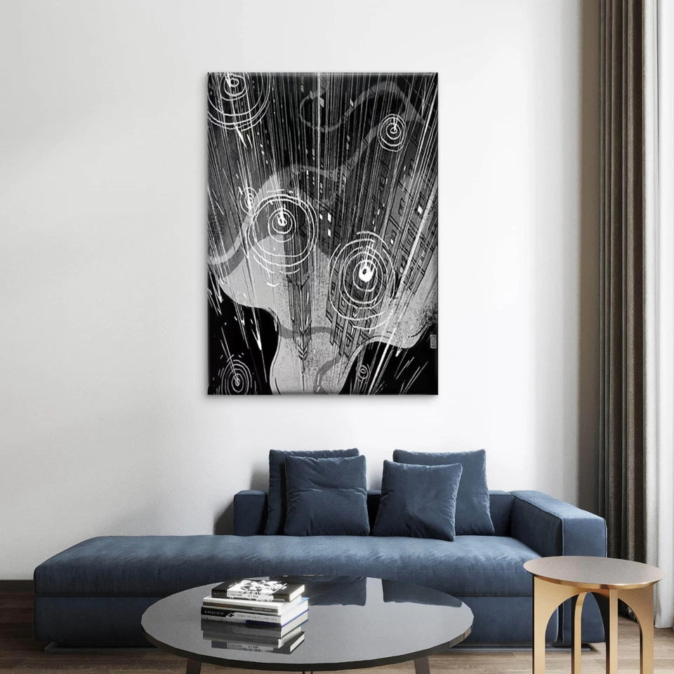 Raindrops on the City Window 60x90cm Metal Print Ready to Hang