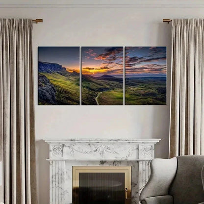 3pcs Plateau Mountain Natural Landscape Wall Art Set Canvas Framed 40x60cm - High Quality Print 100% Australian Made Wall Canvas Ready to Hang