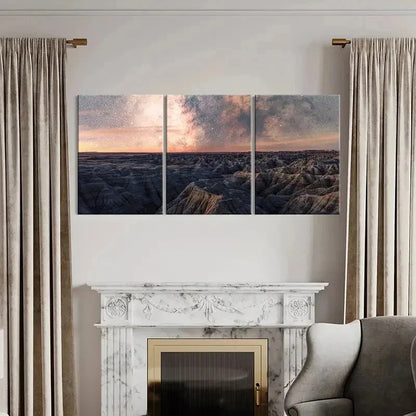 3pcs Cosmic Landscape Art Starry Sky & Planet Wall Art Set Canvas Framed 40x60cm - High Quality Print 100% Australian Made Wall Canvas Ready to Hang