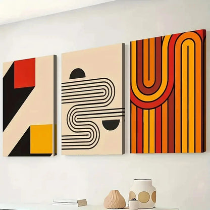 3pcs Bohemian Modern Fashion Line Perfect Wall Art Set Canvas Framed 40x60cm - High Quality Print 100% Australian Made Wall Canvas Ready to Hang