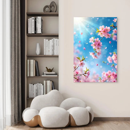 Spring Flowers Fly Blue Sky 40x60cm Metal Print Ready to Hang